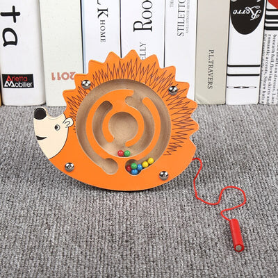 Fidtoy Jouet labyrinthe magnétique en bois pour tout-petits – Puzzle éducatif Montessori STEM pour la coordination œil-main, la motricité fine et l'apprentissage précoce (6-24 mois)