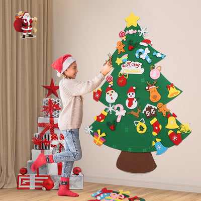 Fidtoy Felt Christmas Tree Set for Kids – DIY Holiday Ornaments, Interactive Toddler Gift