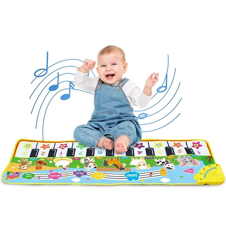 Tapis de piano musical Fidtoy pour tout-petits – Jouet d'apprentissage interactif et piste de danse