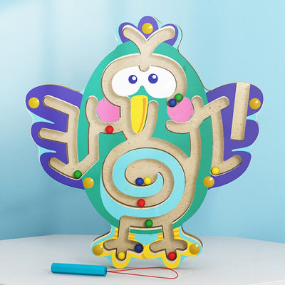 Fidtoy Jouet labyrinthe magnétique en bois pour tout-petits – Puzzle éducatif Montessori STEM pour la coordination œil-main, la motricité fine et l'apprentissage précoce (6-24 mois)