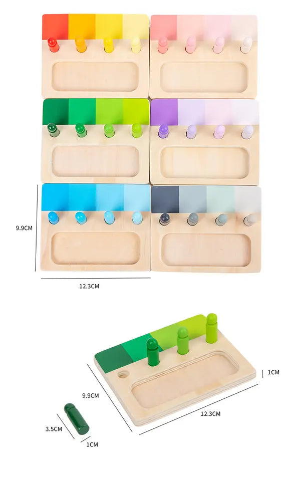 Juegos de paletas a juego con clavijas de color degradado