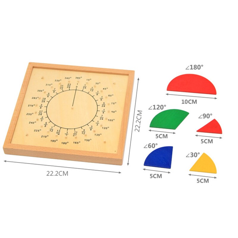 Fidtoy Montessori Tableau de fractions – Jouet d'apprentissage des mathématiques visuelles pour enfants de 3 ans et plus