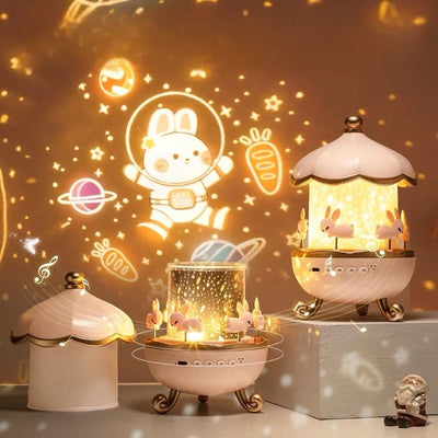 Veilleuse projecteur d'étoiles multifonction Fidtoy pour enfants – Musique Bluetooth et lampe de plafond LED