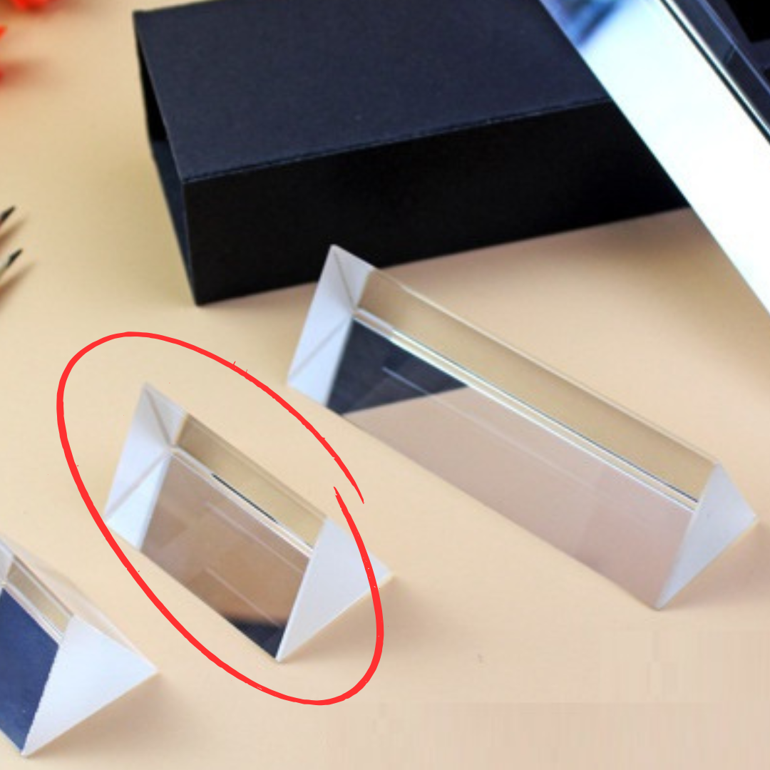 Prisme triangulaire triple en verre optique pour l'enseignement de la physique, spectre lumineux, 5 cm ou 10 cm