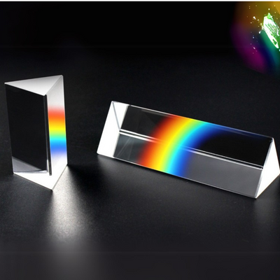 Prisme triangulaire triple en verre optique pour l'enseignement de la physique, spectre lumineux, 5 cm ou 10 cm
