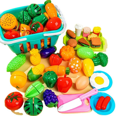 Fidtoy Ensemble de jouets fruits et légumes à découper – Jouet de cuisine pour tout-petits