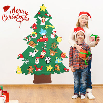 Fidtoy Felt Christmas Tree Set for Kids – DIY Holiday Ornaments, Interactive Toddler Gift