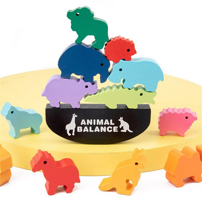 Fidtoy Montessori Wooden Animal Balance Stacking Game – Educational Balance Toy for Kids Ages 3+