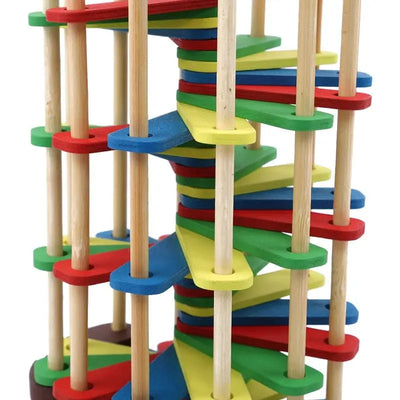 Fidtoy Deluxe Knock, Pound & Roll Hammering Tower – Montessori Wooden Toy for Toddlers