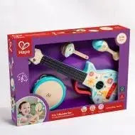 Juego de Instrumentos Musicales de Madera Fidtoy Ukelele y Pandereta para Niños