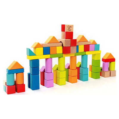 Fidtoy Wooden Building Blocks Set 80PCS Alphabet Number STEM Toy