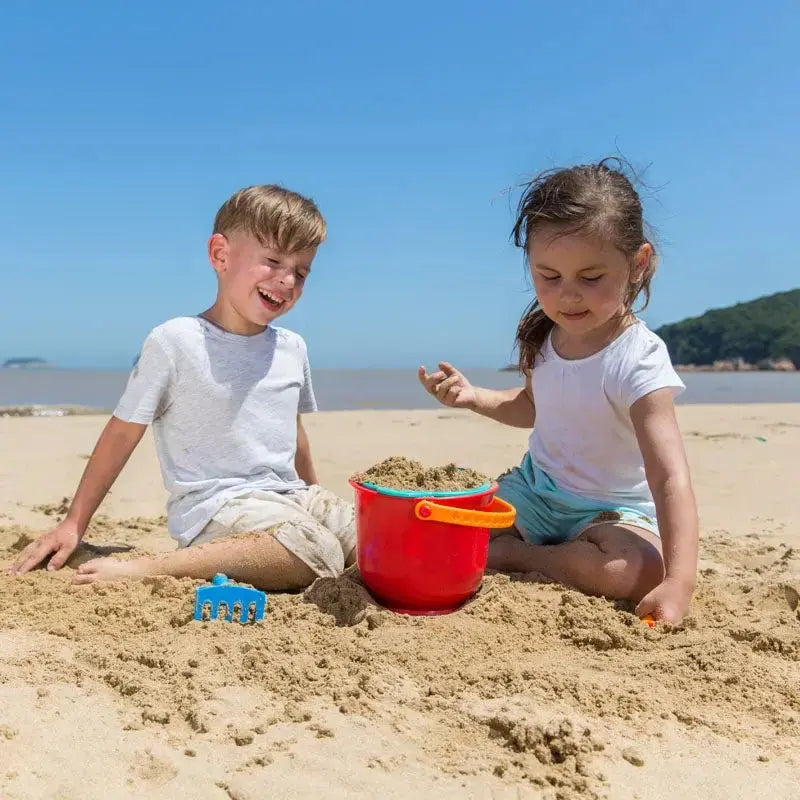 Juego de juguetes de arena de playa Fidtoy para niños, cubo, pala, rastrillo