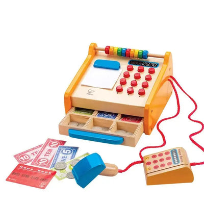 Fidtoy Wooden Cash Register Toy Kids Pretend Shop Play Set