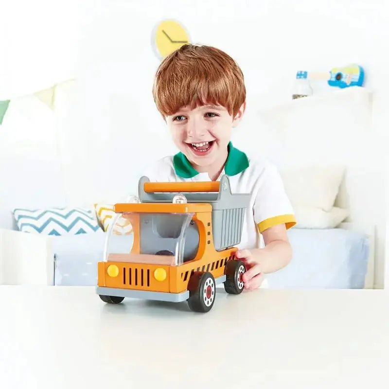 Fidtoy Camion Benne en Bois Jouet Enfants Véhicule de Construction Ensemble de Jeu