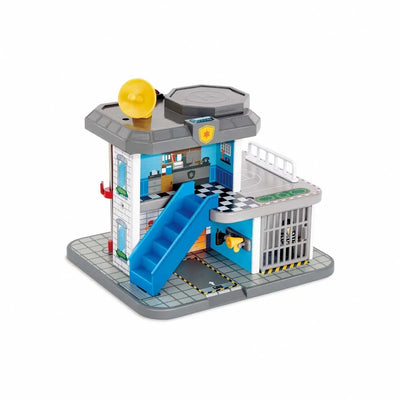Tren de juguete de servicios de emergencia Fidtoy, juego de rescate de ferrocarril de madera para niños