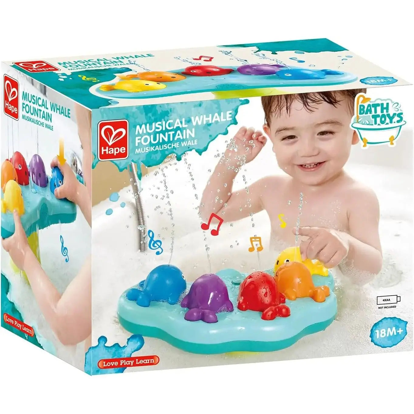 Fidtoy Jouet de Bain Musical Baleine Fontaine pour Tout-petits Jeu d'eau