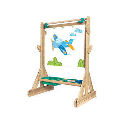 Fidtoy Wooden Outdoor Art Easel for Kids Double Sided Painting Set