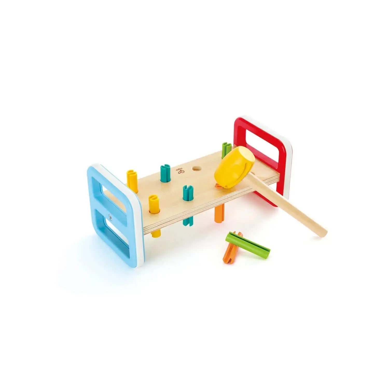 Banc à marteler arc-en-ciel en bois Fidtoy pour les tout-petits