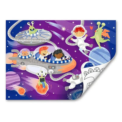Fidtoy Space Adventure Puzzle y Juego de Colorear de 48 Piezas para Niños