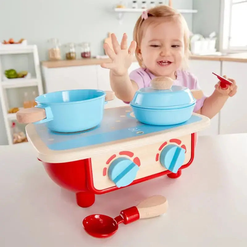 Fidtoy Wooden Pretend Play Kitchen Cooking Set for Toddlers 18M+