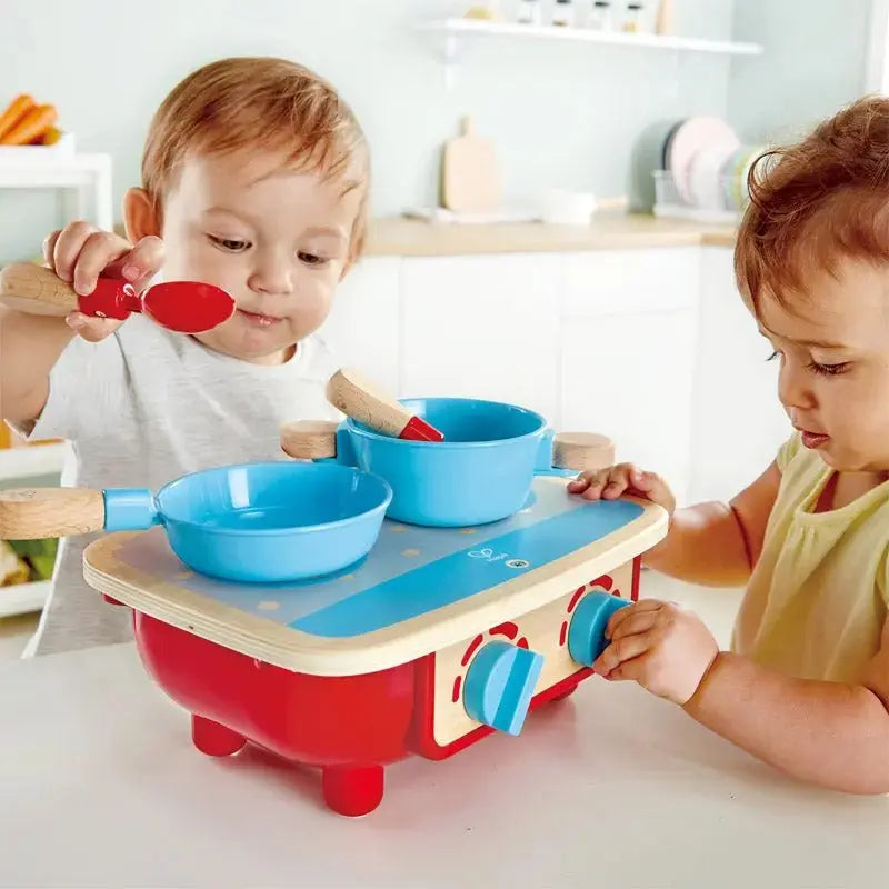 Fidtoy Wooden Pretend Play Kitchen Cooking Set for Toddlers 18M+
