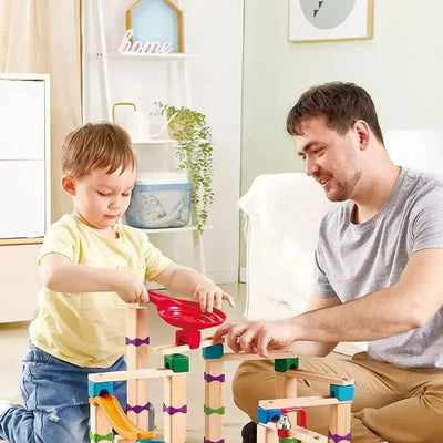 Fidtoy Marble Run DIY Race Track Set Building Toy for Kids 3+