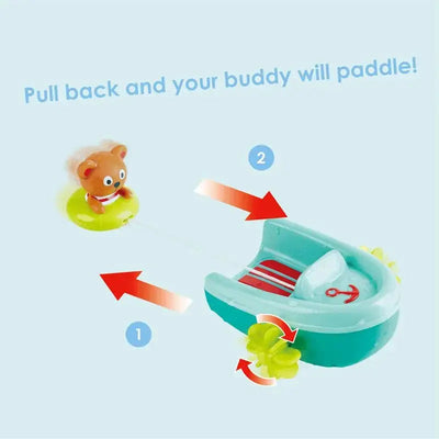 Fidtoy Bateau de Bain Rétrofriction Ours en Peluche pour Tout-Petits Jeu d'Eau