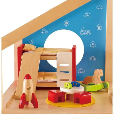 Fidtoy Maison de Poupée Meubles de Chambre d'Enfant en Bois Jouet d'Imitation