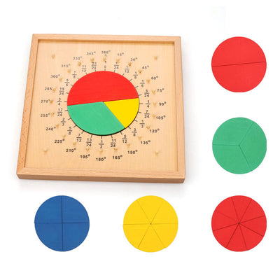 Fidtoy Montessori Tableau de fractions – Jouet d'apprentissage des mathématiques visuelles pour enfants de 3 ans et plus