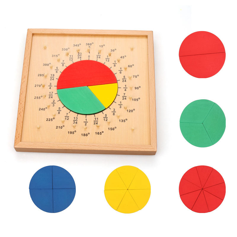 Fidtoy Montessori Tableau de fractions – Jouet d'apprentissage des mathématiques visuelles pour enfants de 3 ans et plus
