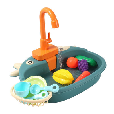 Évier de cuisine Fidtoy pour enfants avec eau courante – Jouet d'imitation pour tout-petits