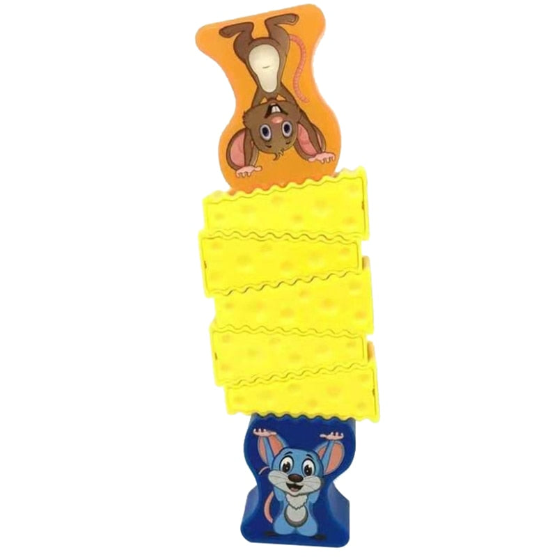 Cheese And Mouse Stacking Building Blocks Game