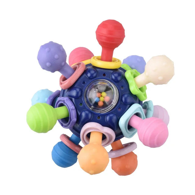 Hochet de dentition sensoriel Fidtoy pour bébé – Jouet sensoriel Montessori en silicone pour bébés de 0 à 12 mois