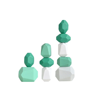 Fidtoy Wooden Stacking Polyhedron Blocks – Montessori Educational Toy for Kids 3+