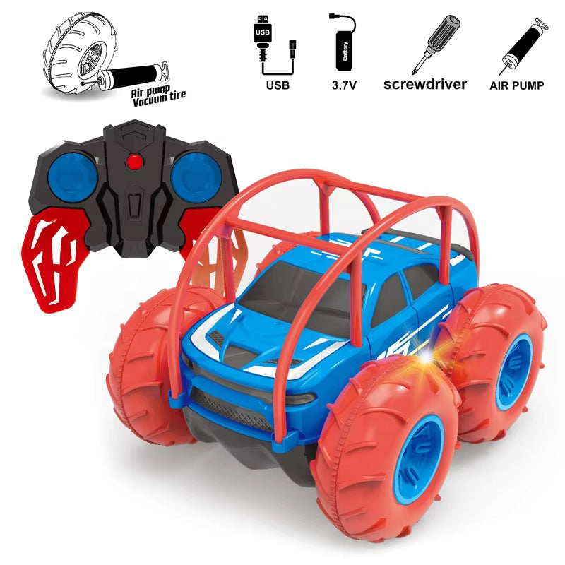Fidtoy Coche acrobático anfibio a control remoto – Juguete teledirigido todoterreno para niños de 8 años en adelante