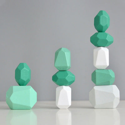 Fidtoy Wooden Stacking Polyhedron Blocks – Montessori Educational Toy for Kids 3+