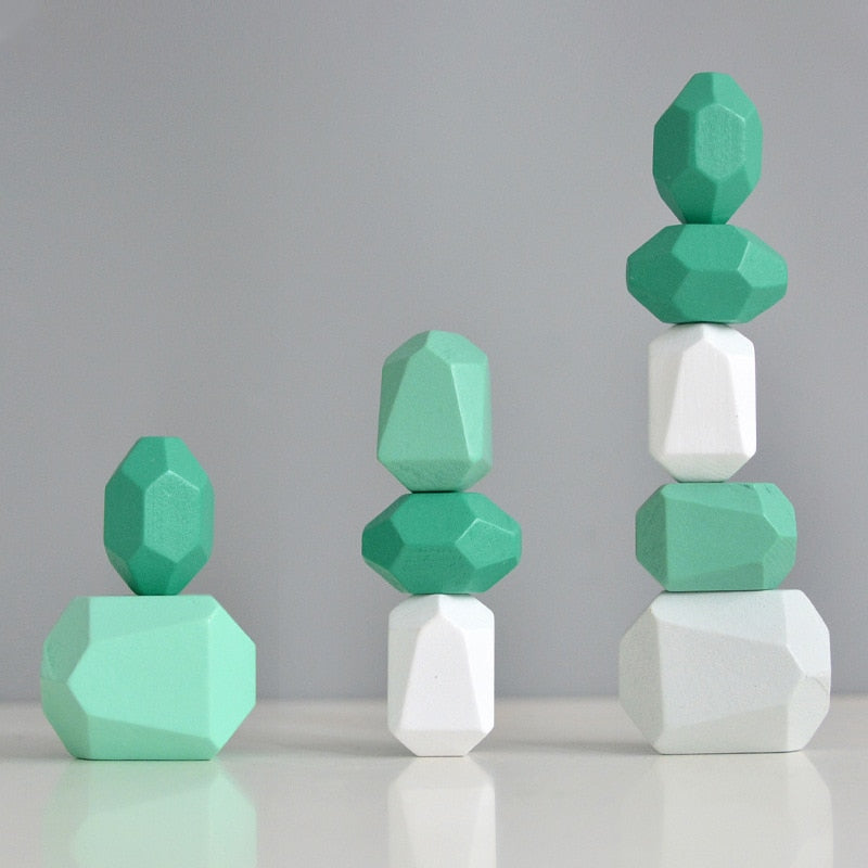 Fidtoy Wooden Stacking Polyhedron Blocks – Montessori Educational Toy for Kids 3+