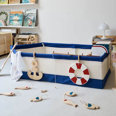 Juego de simulación de barco de pesca de madera para niños – Juguete Montessori de aventura oceánica con caña, peces y accesorios | Juguetes Eduspark