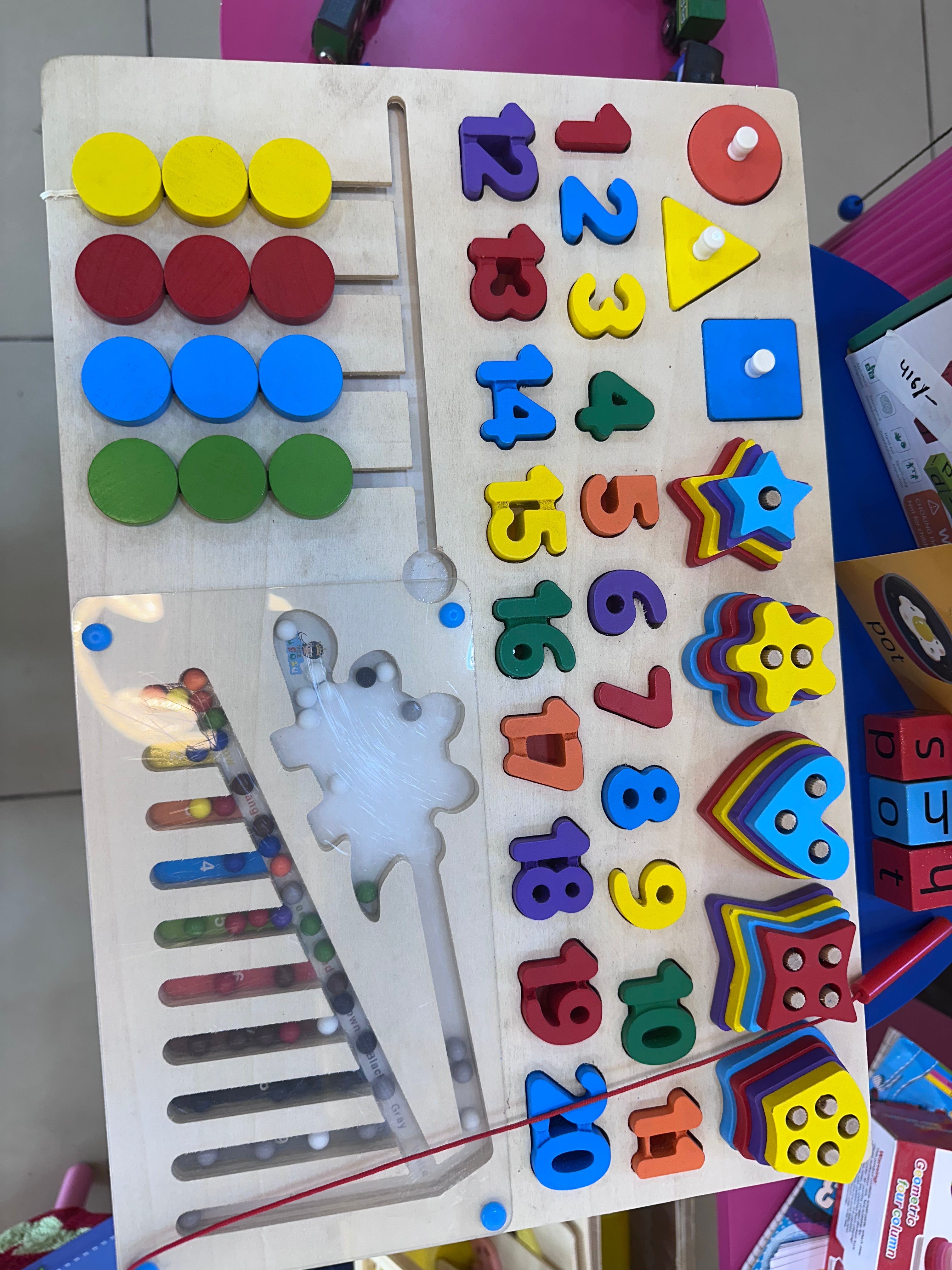 Fidtoy Jouets éducatifs en bois 6 en 1