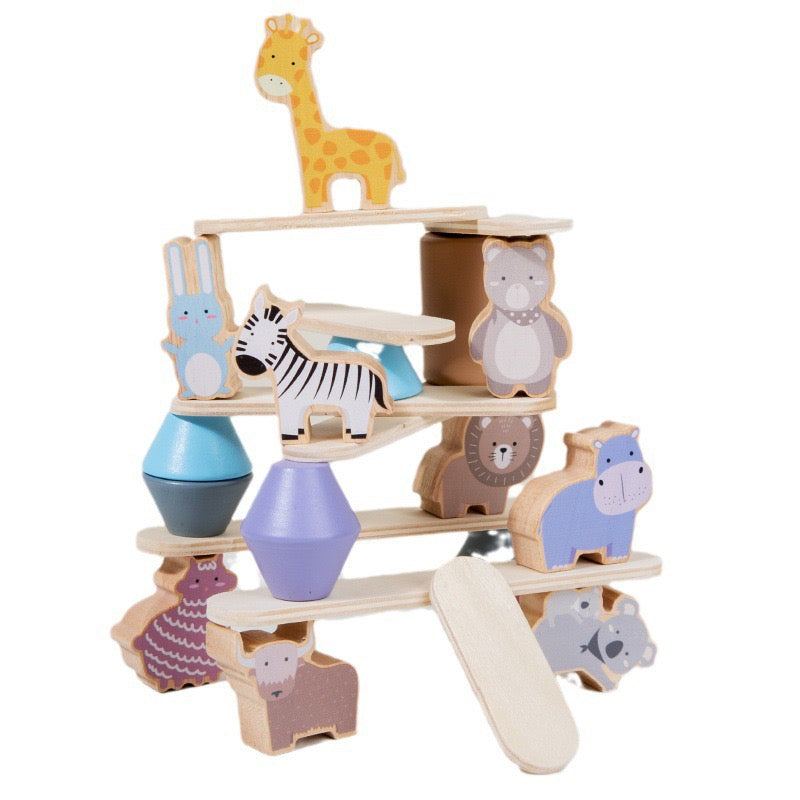 Juego de Apilar Animales de Madera - El Mejor Juguete para la Motricidad Fina
