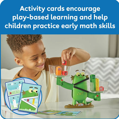 Jeu d'activités d'équilibre Numberblocks Blockzee, 61 cubes MathLink, balance, outils pédagogiques mathématiques, chiffres pour tout-petits, activités d'apprentissage préscolaire, cadeaux d'anniversaire pour enfants