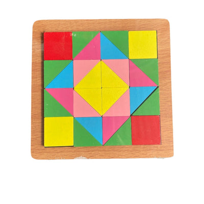 Formes géométriques simples en bois, puzzle cœur