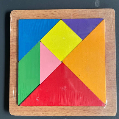 Formes géométriques simples en bois, puzzle cœur