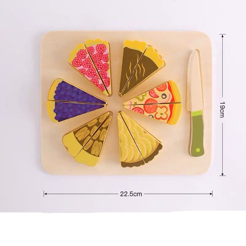 Puzle de madera para cortar alimentos, juguete de simulación