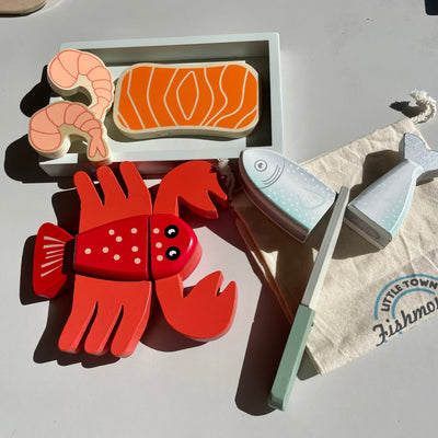 Jouet en bois pour couper les fruits de mer, nourriture à couper, poisson, homard
