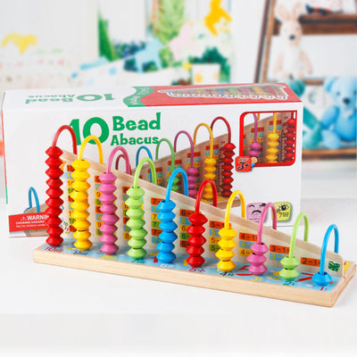 Planche d'apprentissage Abacus Fidtoy en bois avec jeu d'association de couleurs
