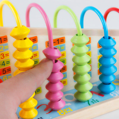 Planche d'apprentissage Abacus Fidtoy en bois avec jeu d'association de couleurs