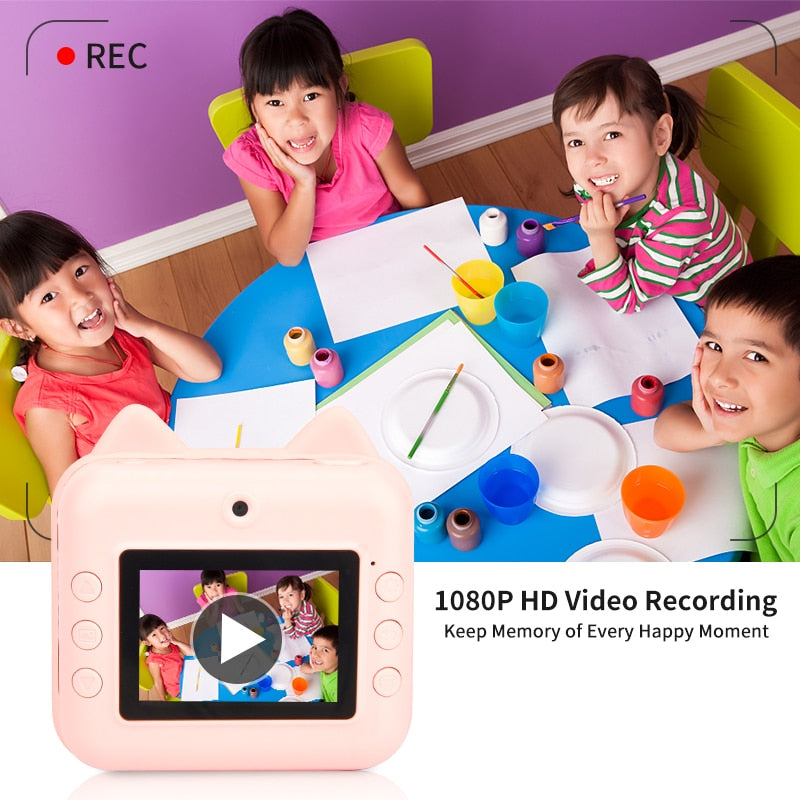 Cámara de impresión instantánea Fidtoy para niños – Cámara de fotos para niños pequeños con impresión térmica y coloreado creativo