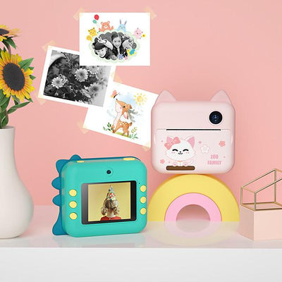 Cámara de impresión instantánea Fidtoy para niños – Cámara de fotos para niños pequeños con impresión térmica y coloreado creativo