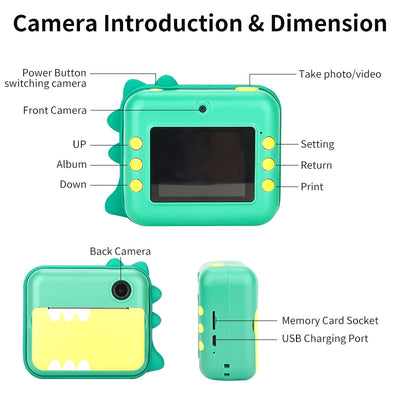 Cámara de impresión instantánea Fidtoy para niños – Cámara de fotos para niños pequeños con impresión térmica y coloreado creativo